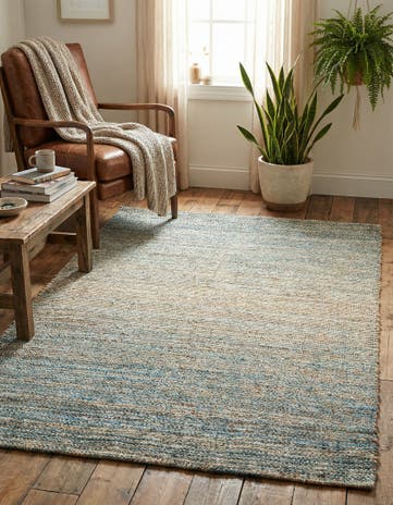 4' 1 x 6' 1 Hand Woven Chenille Jute Rug