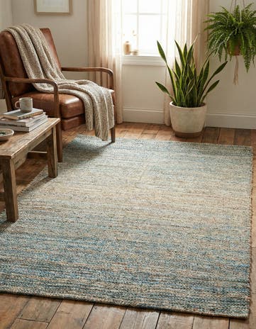 4' 1 x 6' 1 Hand Woven Chenille Jute Rug