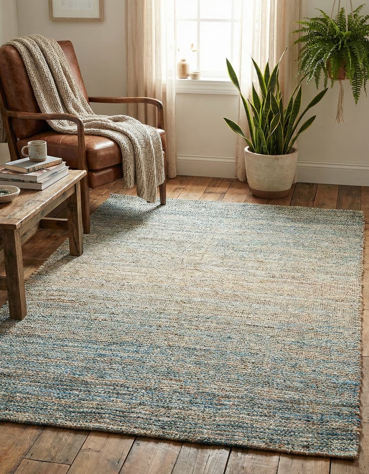 4' 1 x 6' 1 Hand Woven Chenille Jute Rug