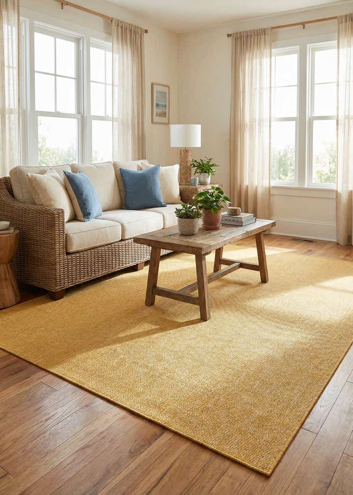 9' x 12' Easy-Clean Solid Indoor / Outdoor Rug