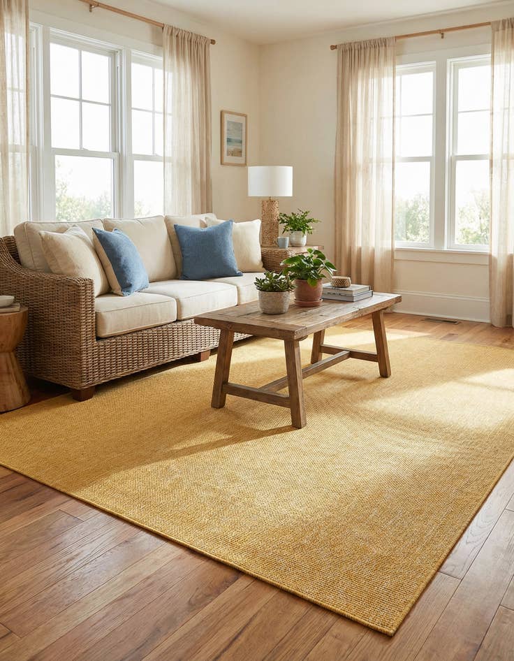 Detail image of 9' x 12'  Washable Solid Indoor / Outdoor Rug