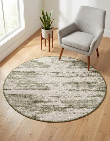 4' x 4' Easy-Clean Modern Indoor / Outdoor Round Rug