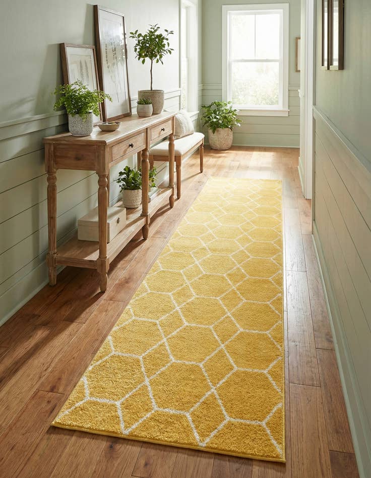 Detail image of  2' x 10' Lattice Frieze Runner Rug