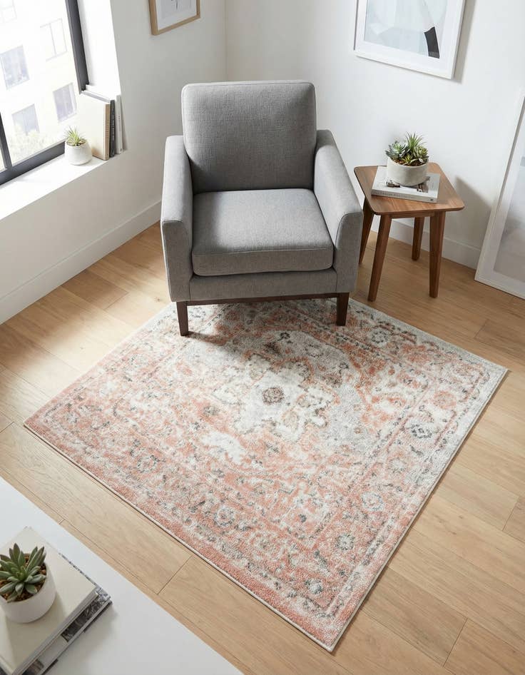 Detail image of 3' 3 x 3' 3 Madeline Vintage Square Rug