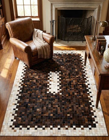 5' 2 x 8' 1 Cowhide Stocks Rug