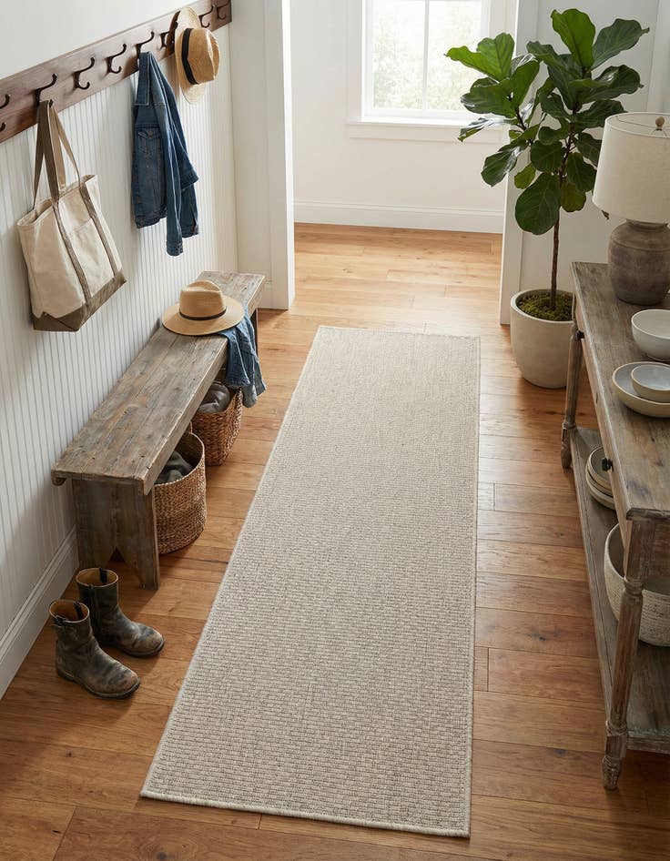 Detail image of 2' x 6' Easy-Clean Solid Indoor / Outdoor Runner Rug