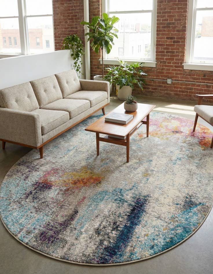 Detail image of 8' x 10'  Washable Spectrum Oval Rug