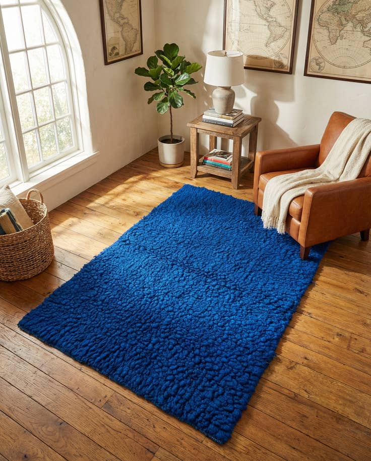 Detail image of 2' 10 x 4' 1 Hand Knotted Moroccan Wool Rug