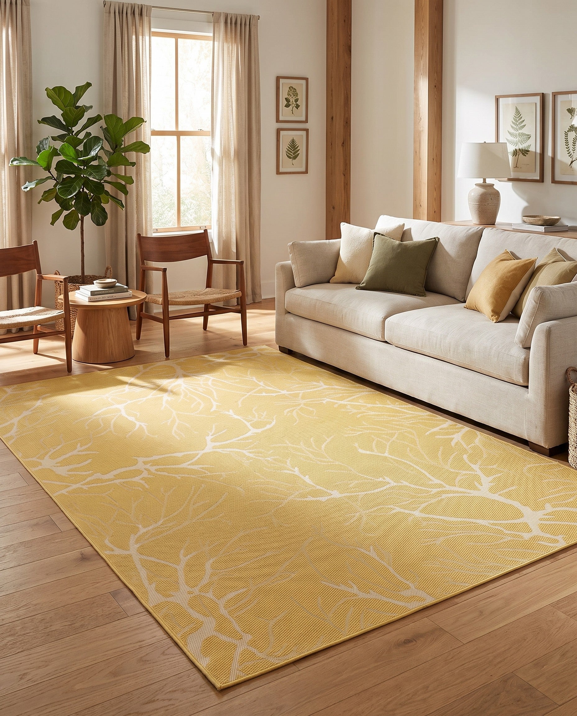 7' x 10' Easy-Clean Botanical Indoor / Outdoor Rug