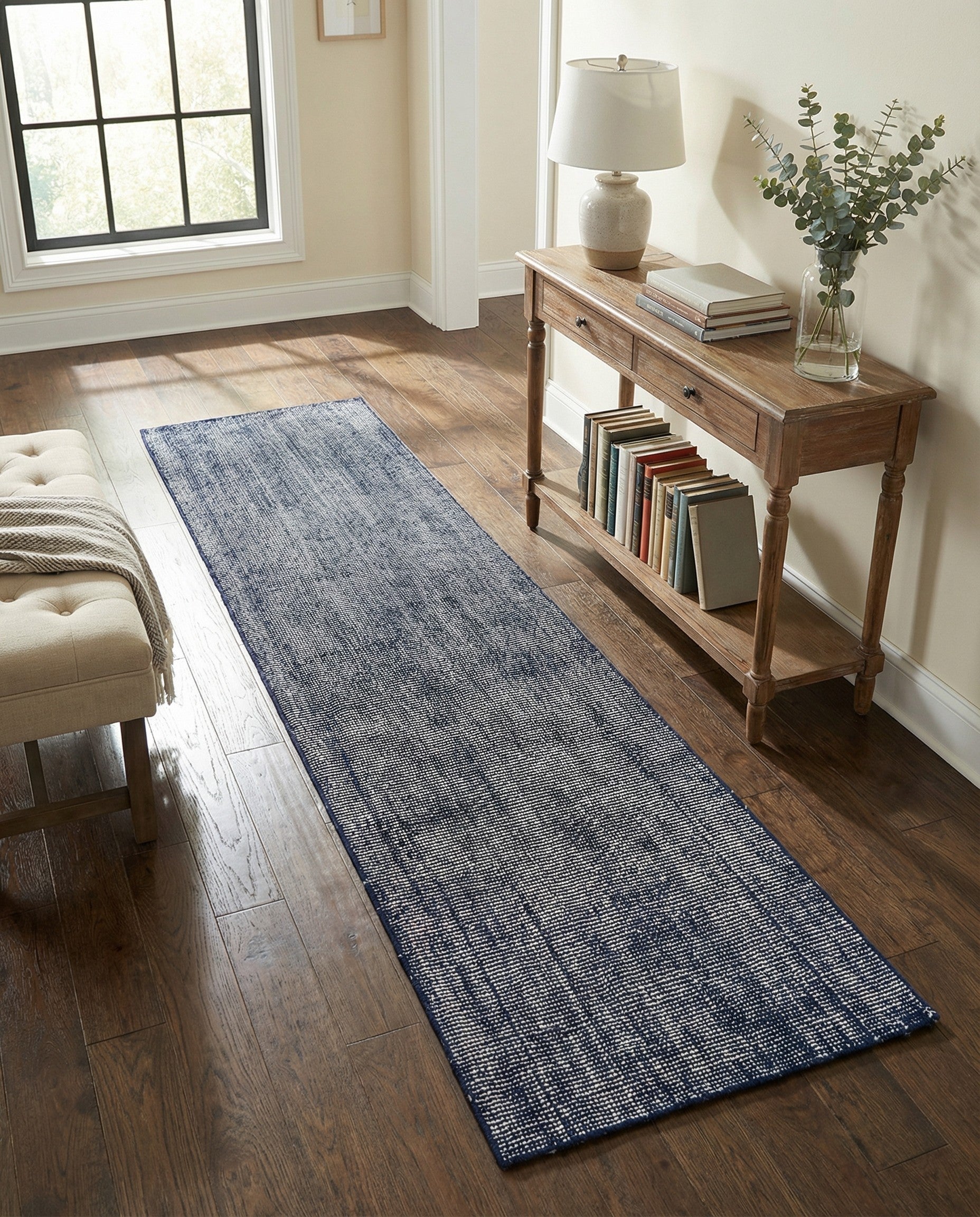 2' 7 x 12' Hand Woven Jill Zarin English Manor Farmhouse Wool Runner Rug