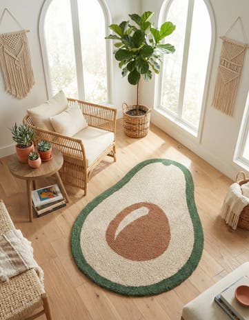 4' 1 x 6' 1 Handtufted Wool Freeform Rug