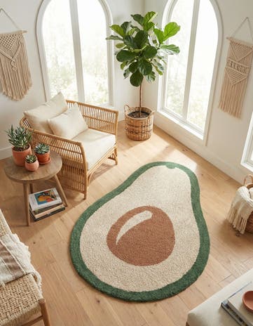 4' 1 x 6' 1 Handtufted Wool Freeform Rug