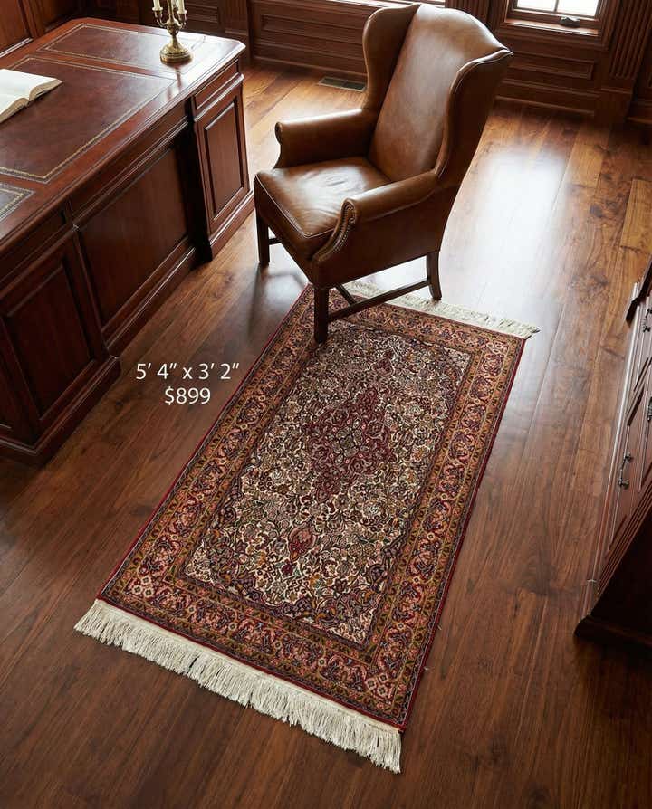 3' 2 x 5' 4 Hand Knotted Kashmir Oriental Wool Rug