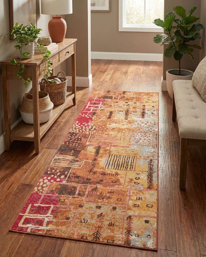 2' 7 x 7' Easy-Clean Modern Indoor / Outdoor Runner Rug