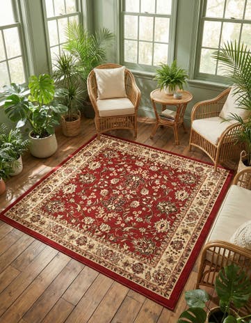 Burgundy Yasmin Square Rug