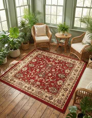 Burgundy Yasmin Square Rug
