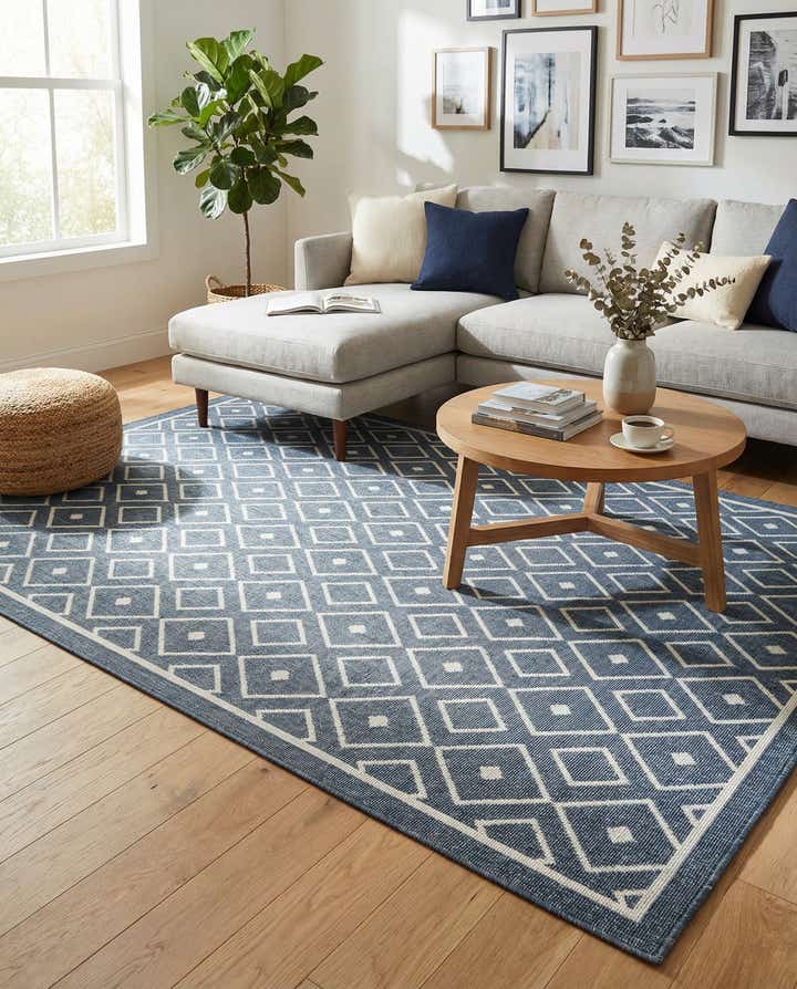 5' 3 x 8' Easy-Clean Trellis Indoor / Outdoor Rug