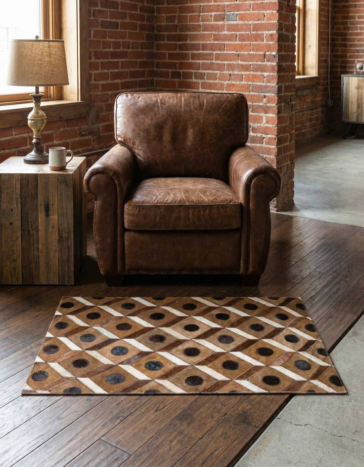 Detail image of 2' x 3' Cowhide Leather Rug