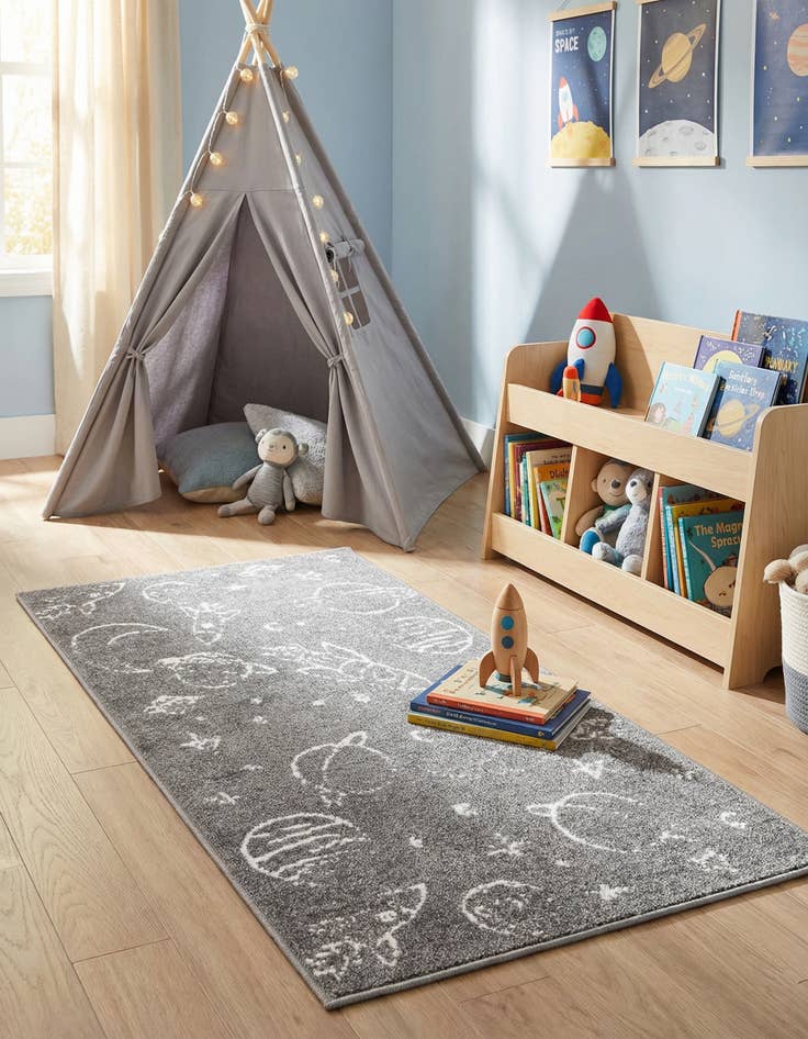 Detail image of 2' 2 x 3' 11 Planets Whimsy Kids Runner Rug