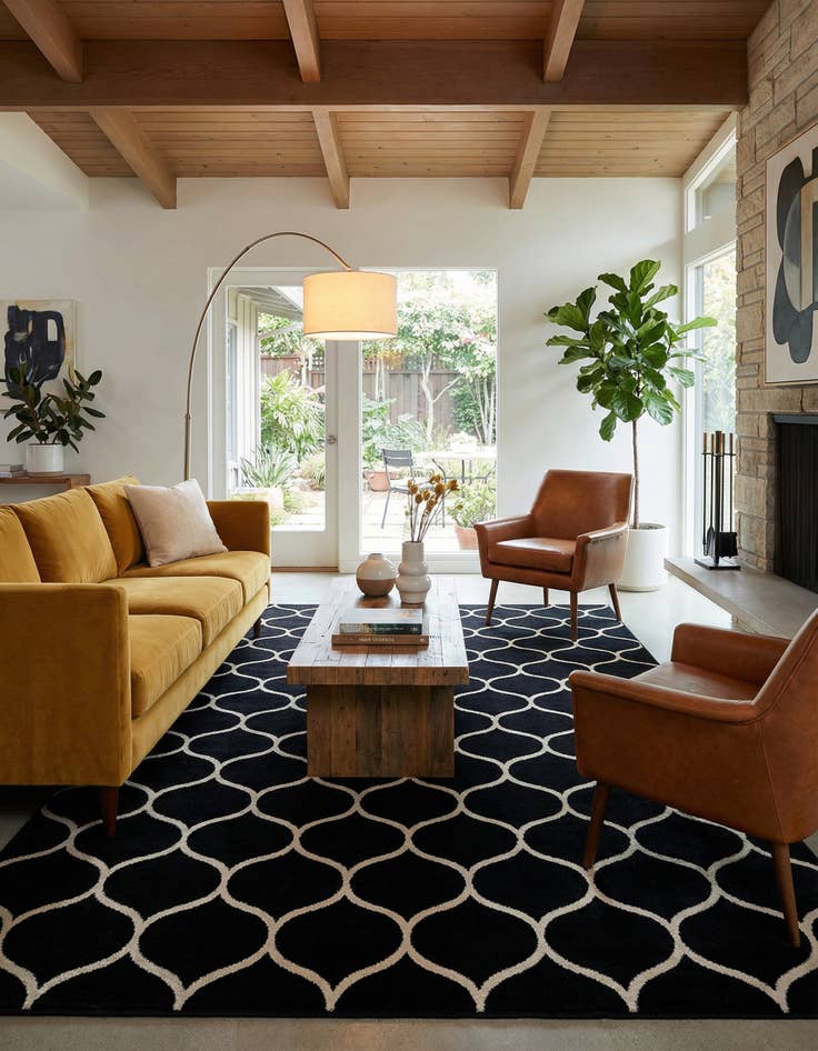 Detail image of 10' x 14' Lattice Frieze Rug