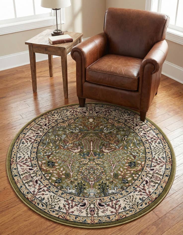 Detail image of 4' x 4' Nain Design Round Rug