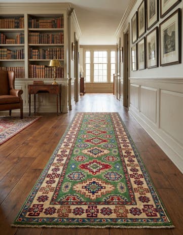 2' 9 x 9' 6 Hand Knotted Kazak Runner Rug
