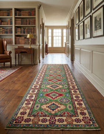 2' 9 x 9' 6 Hand Knotted Kazak Runner Rug