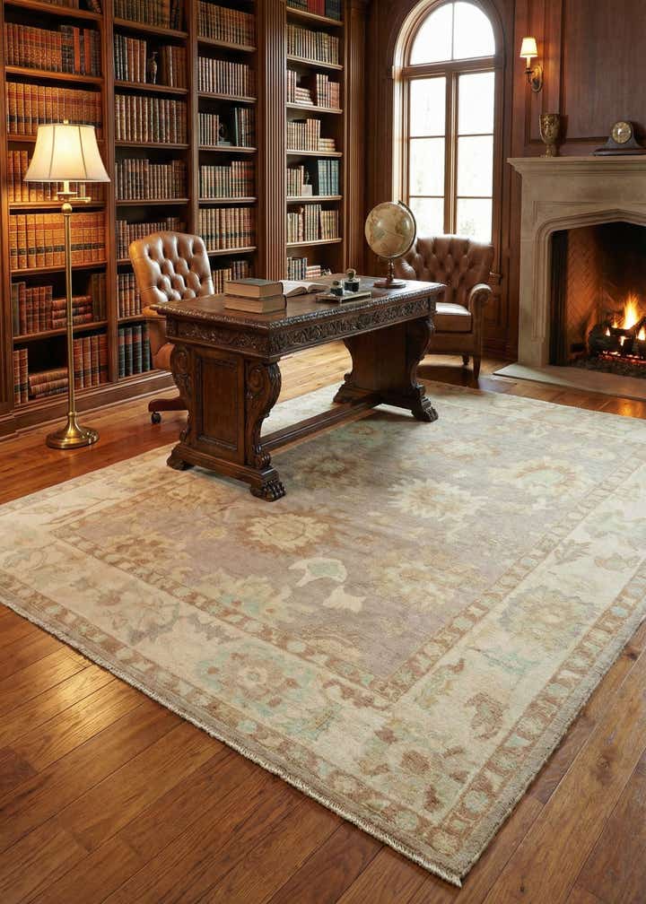 8' 4 x 10' 1 Hand Knotted Oushak Wool Rug