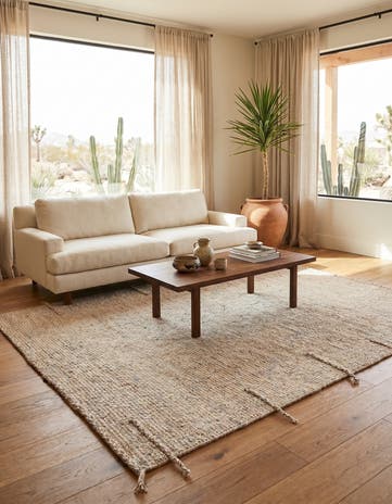 6' 7 x 9' Hand Knotted Moroccan Wool Rug