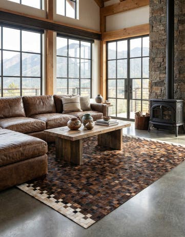 5' 1 x 8' Cowhide Stocks Rug