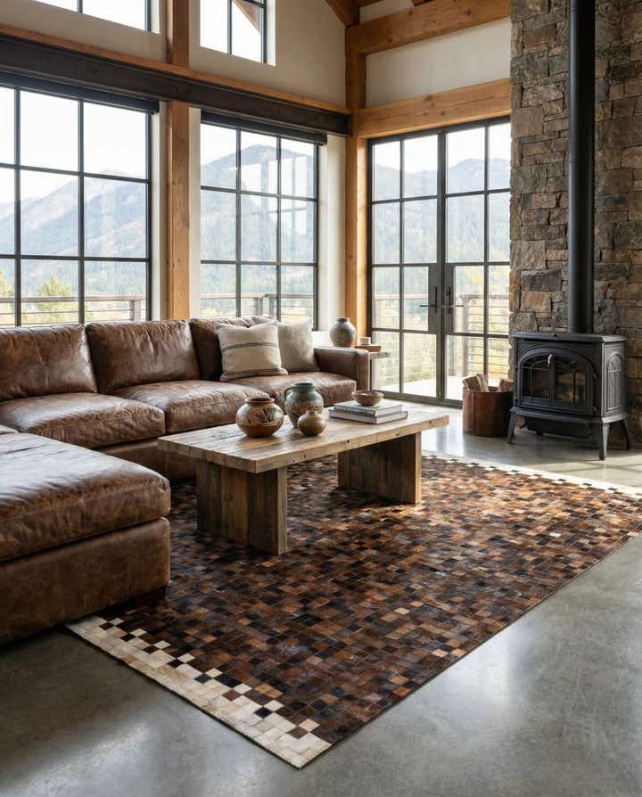 5' 1 x 8' Cowhide Stocks Rug