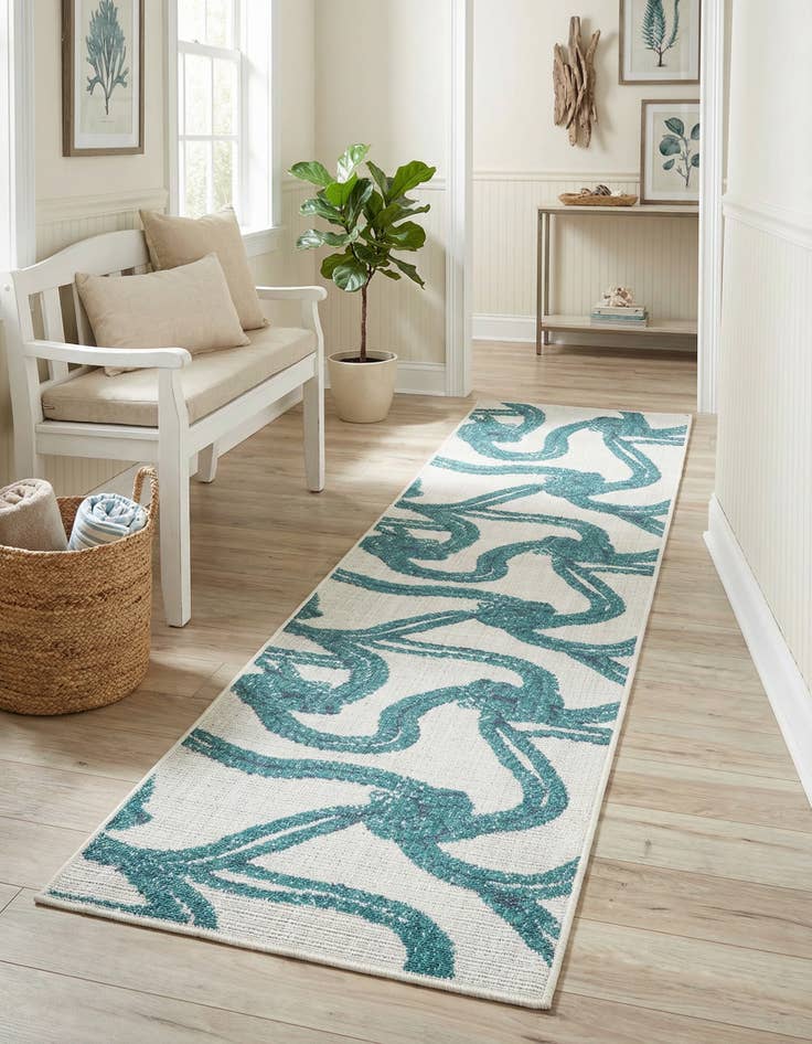 Detail image of 2' x 8' Washable Coastal Indoor / Outdoor Runner Rug