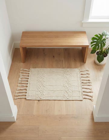 Ivory Easy-Clean Eco Bohemian Indoor / Outdoor Rug