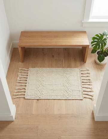 Ivory Easy-Clean Eco Bohemian Indoor / Outdoor Rug