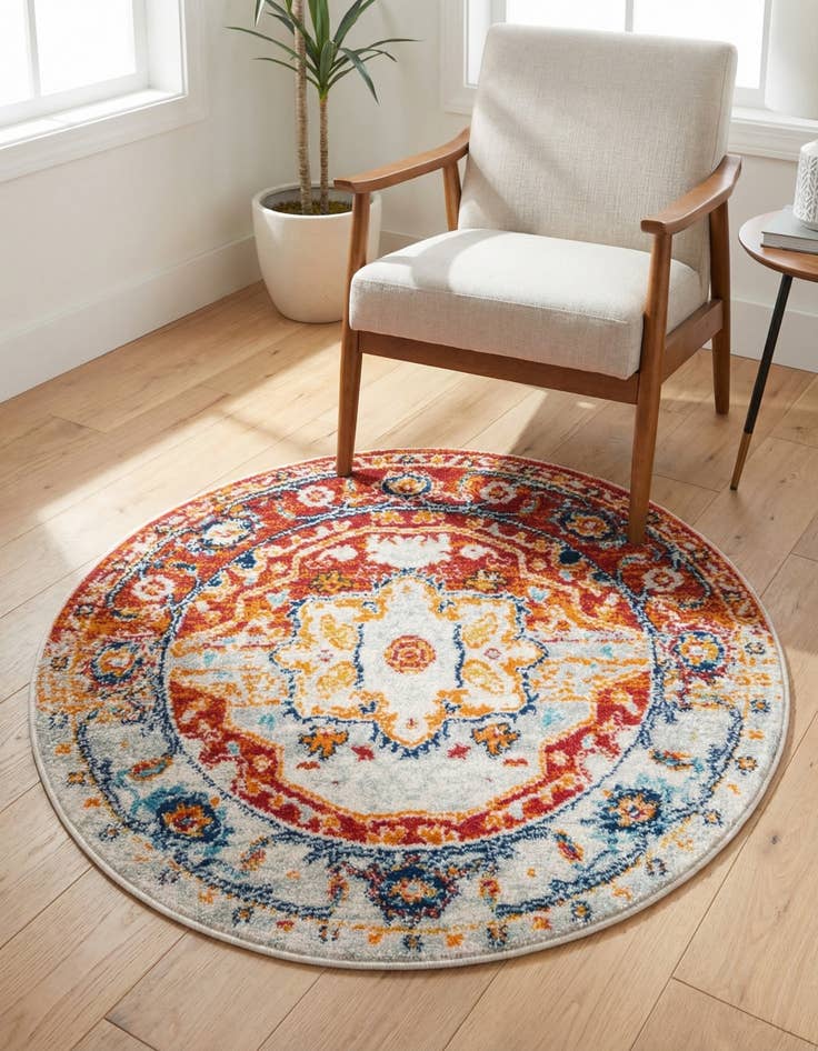 Detail image of 3' x 3' Madeline Vintage Round Rug