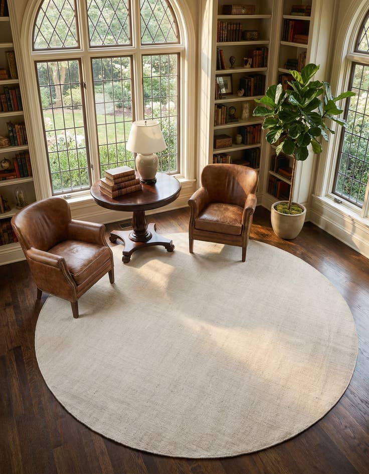 Detail image of 10' x 10'  Hand Woven Jill Zarin English Manor Farmhouse Wool Round Rug