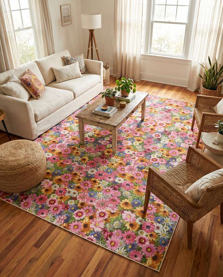 10' x 13' Easy-Clean Botanical Indoor / Outdoor Rug