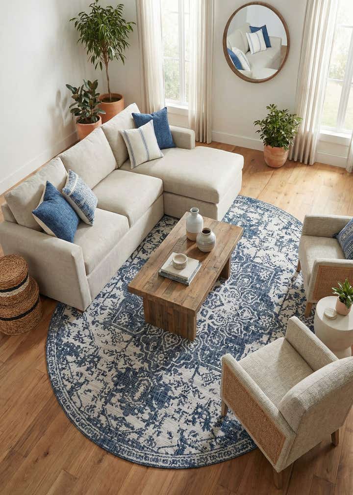 7' 10 x 10' Easy-Clean Jill Zarin Dubai Indoor / Outdoor Oval Rug