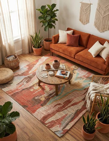 Chenille Jute Square Rug