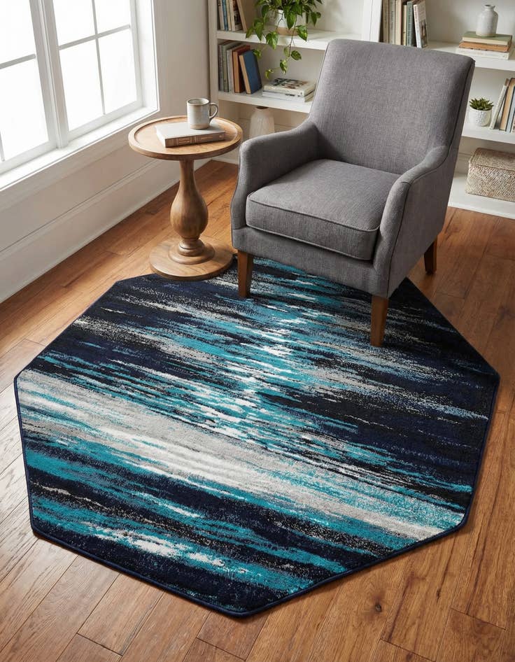 Detail image of 5' x 5' Metropolis Octagon Rug