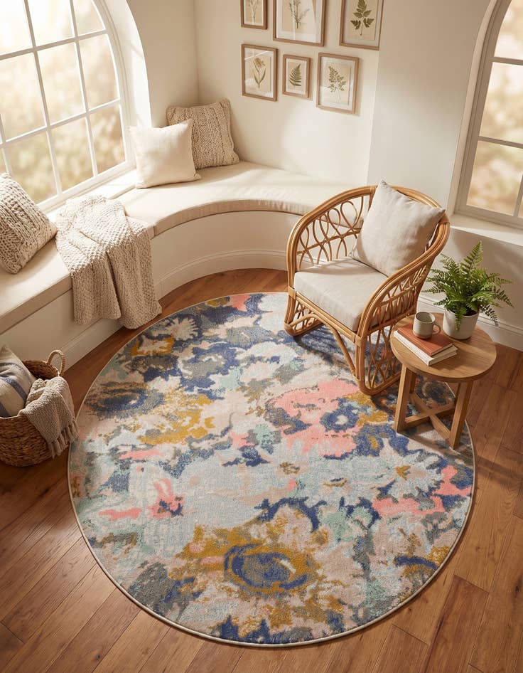 Detail image of 5' x 5' Lotus Round Rug