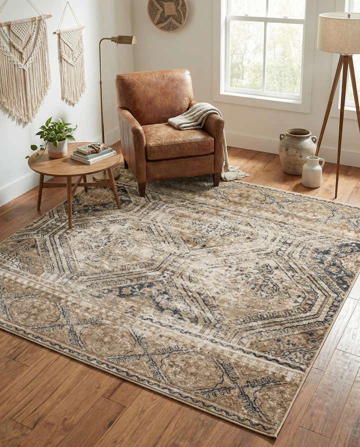 215cm x 215cm Villa Quadrat Teppich