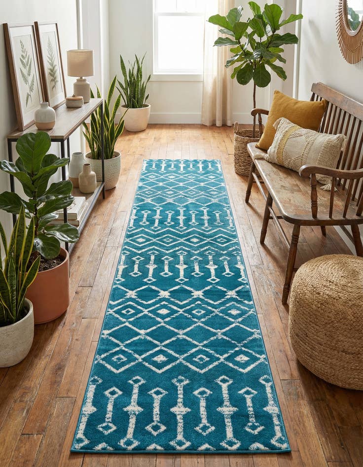 Detail image of 2' x 6' 7 Kasbah Trellis Runner Rug