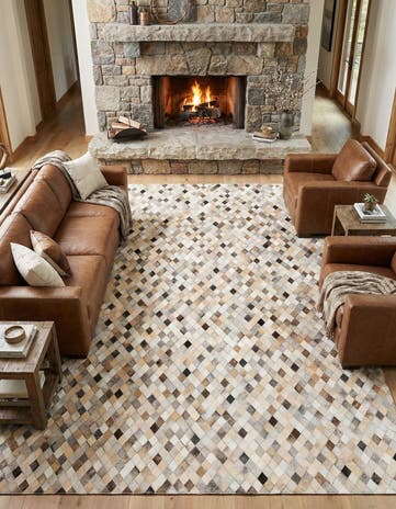 6' 9 x 9' 10 Cowhide Stocks Rug