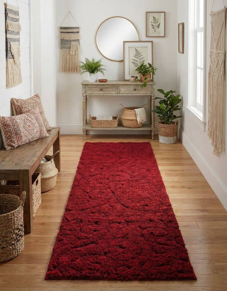 Detail image of 2' x 8' Botanical Shag Runner Rug