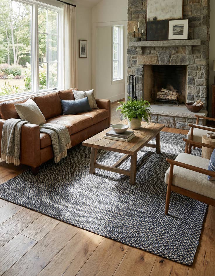 Detail image of 6' 1 x 9' Handmade Tweed Braided Jute Rug