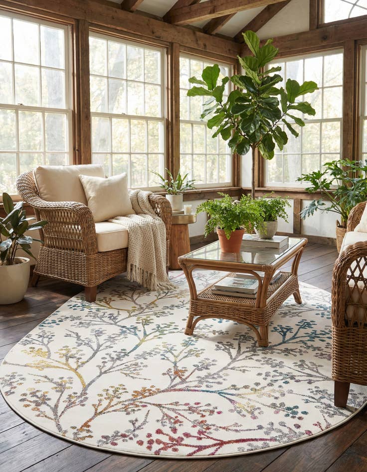 Detail image of 6' x 9' Blossom Oval Rug