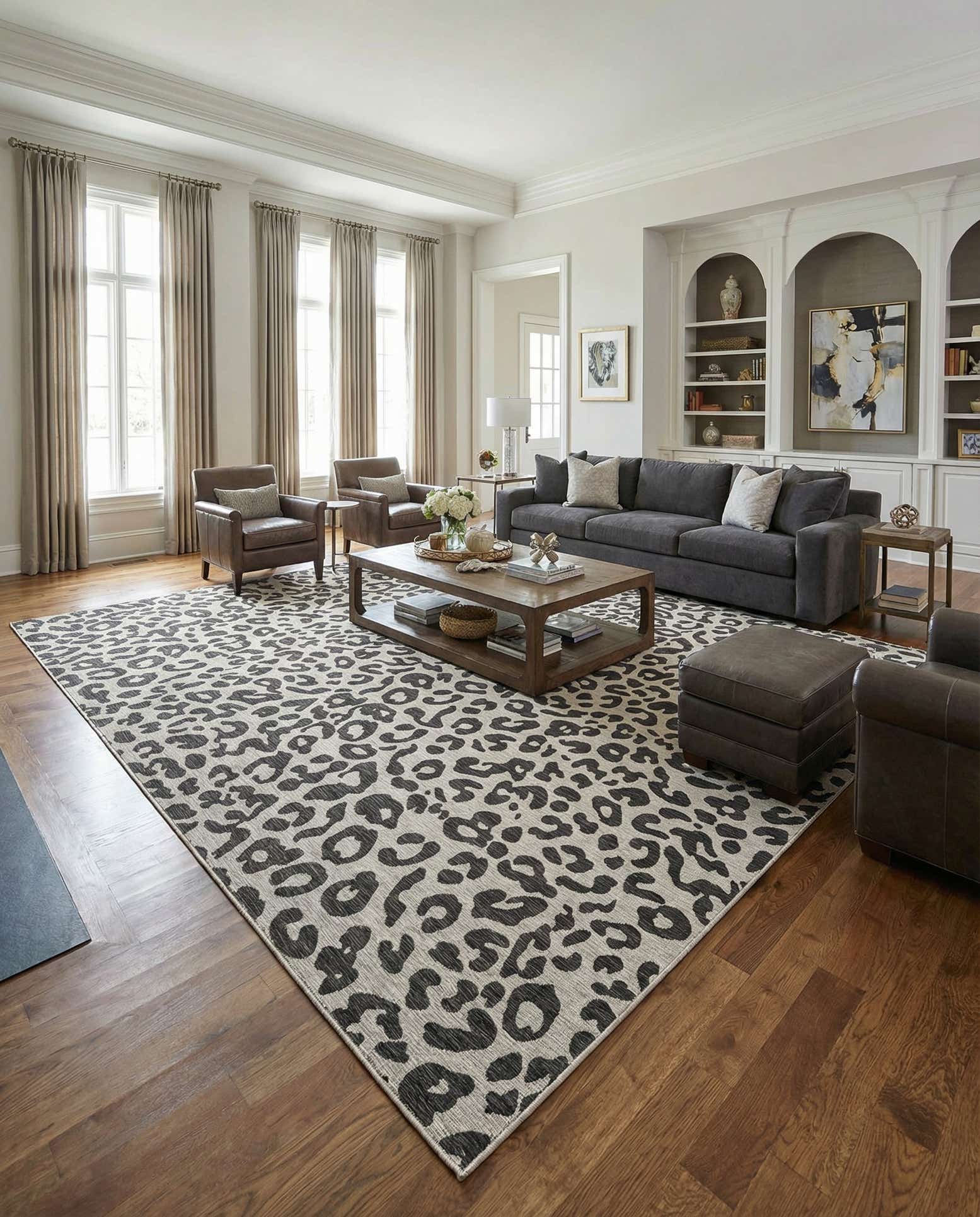 13' x 13' Easy-Clean Safari Indoor / Outdoor Square Rug