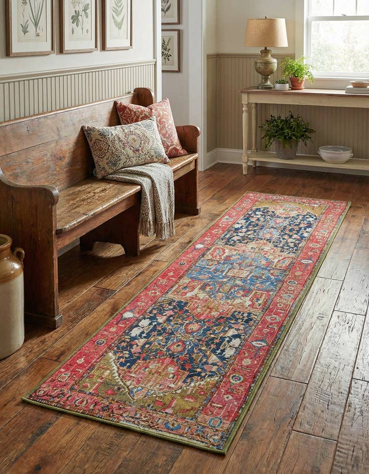 Detail image of 2' x 8' Washable Traditional Indoor / Outdoor Runner Rug