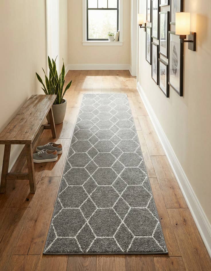 Detail image of 2' 7 x 12' Trellis Frieze Runner Rug